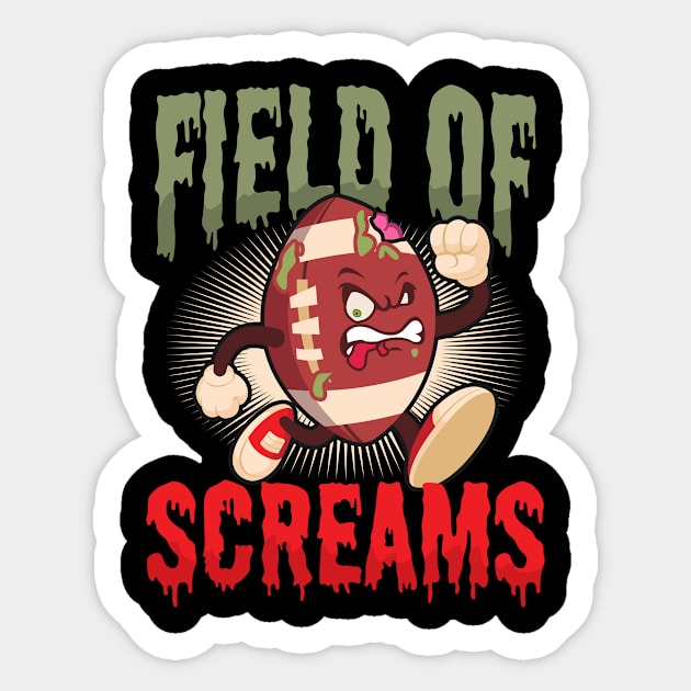 Halloween Football Shirt | Field Of Screams Sticker by Gawkclothing